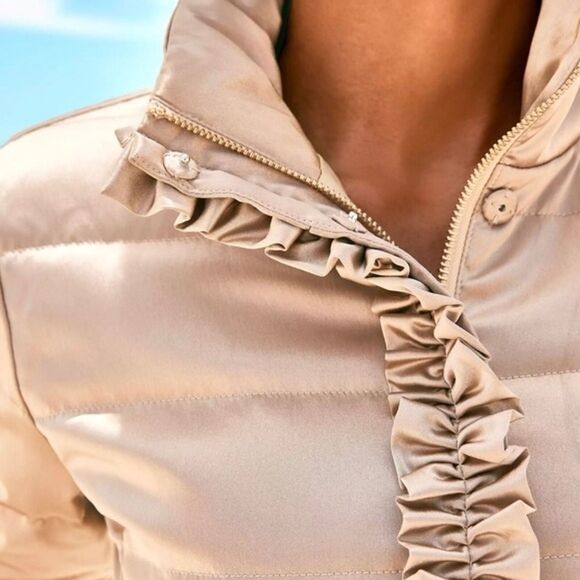 Lilly Pulitzer Jacket Doria Down Puffer Gold Metallic Size 2 - Picture 5 of 14